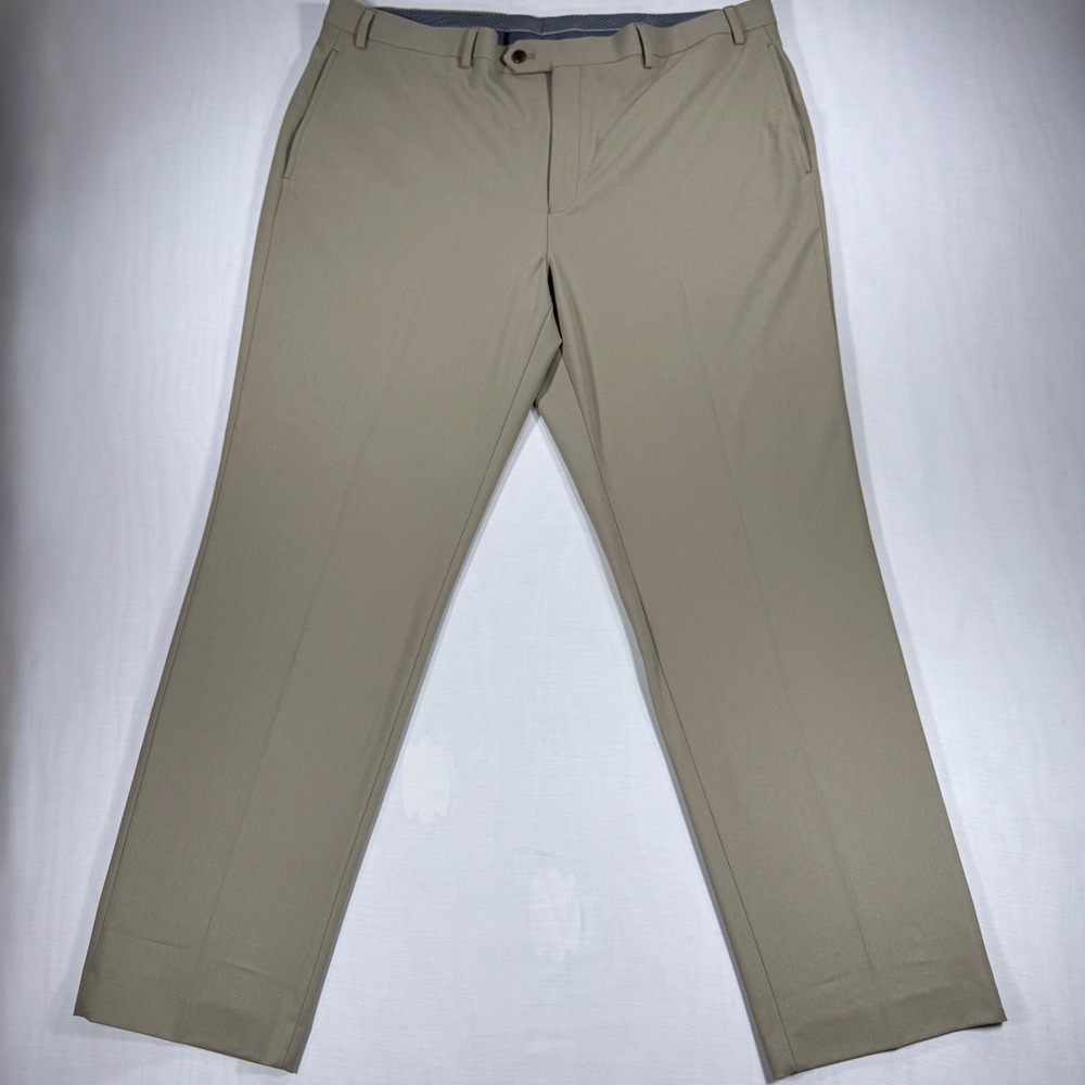Michael Kors Mens Khaki Tan Dress Pants Recycled Stretch Trousers 40W 32L Luxury